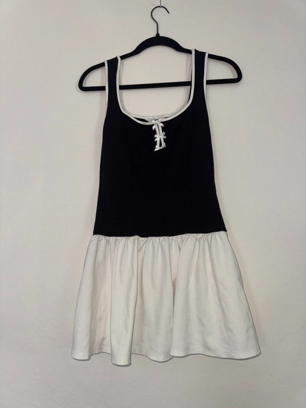 Lush Color Block Bow Front Tank Dress